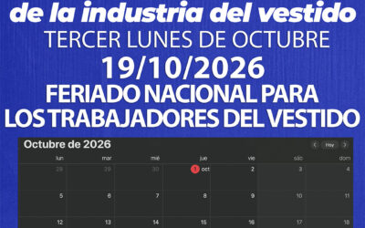 Día trabajador de la industria del vestido.